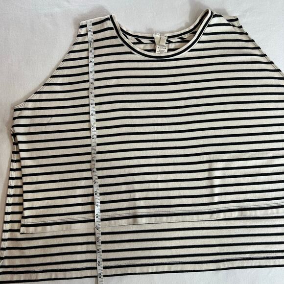 We The Free Oversized High Slit Striped Tank Size Large Black & Cream Tank Top - Picture 6 of 8